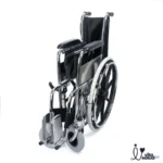 SILLA DE RUEDAS ESTÁNDAR CROMADO CON AROS DE PVC - Imagen 2