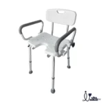 SILLA DE DUCHA DE ALUMINIO CON BRAZOS ABATIBLES - Imagen 3