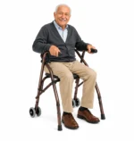 ANDADOR DE ALUMINIO CON ASIENTO Y RUEDAS COBRE - Imagen 3