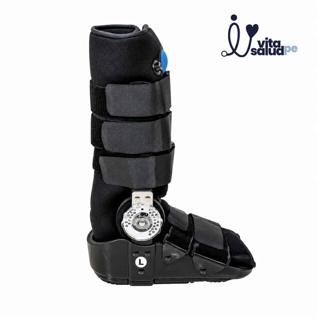 Bota ortopédica negra con bisagra metálica BOTA WALKER NEUMATICA CON RELOJ TALLA L - Imagen 1