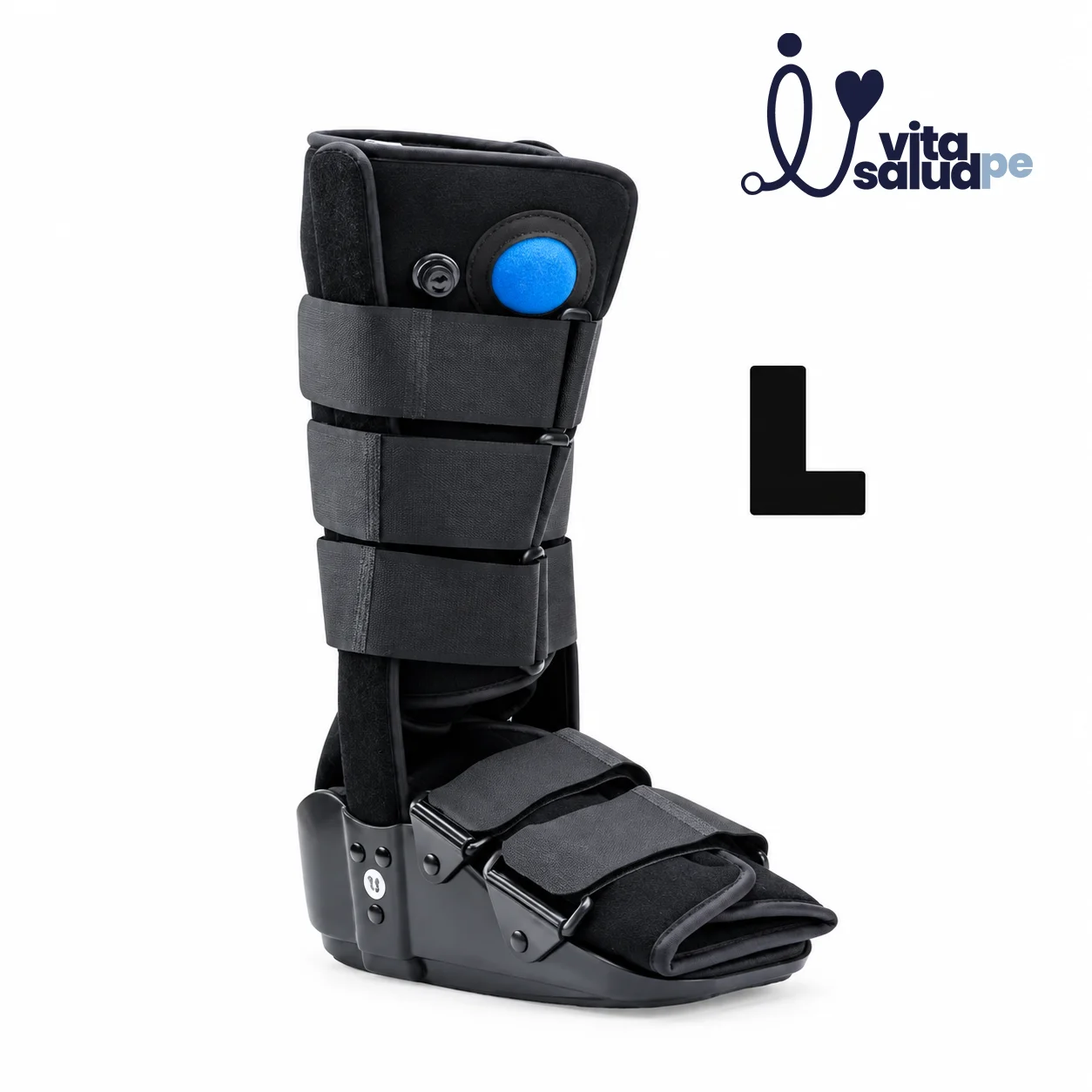 Bota ortopédica negra con talla L BOTA WALKER NEUMATICA GRIS ALTA TALLA L - Imagen 1